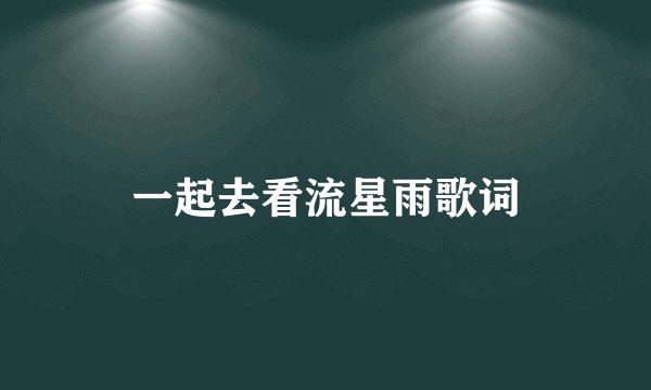 一起去看流星雨歌词