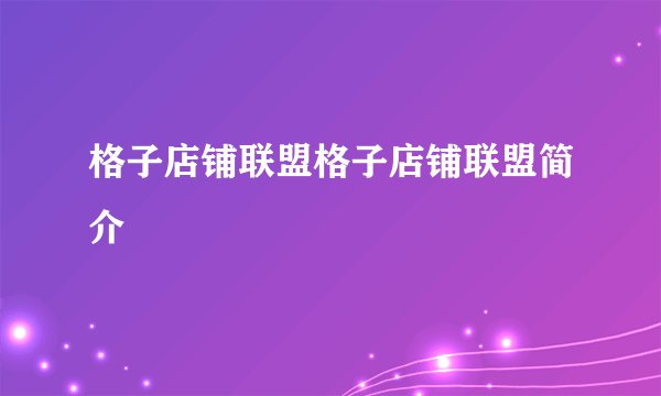 格子店铺联盟格子店铺联盟简介