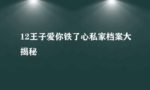 12王子爱你铁了心私家档案大揭秘