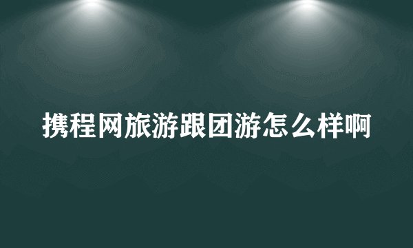 携程网旅游跟团游怎么样啊