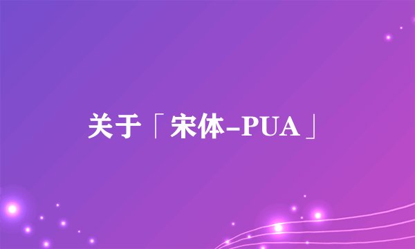 关于「宋体-PUA」