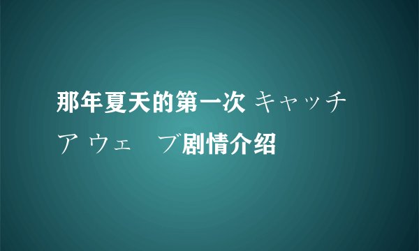 那年夏天的第一次 キャッチ ア ウェーブ剧情介绍