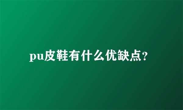 pu皮鞋有什么优缺点？