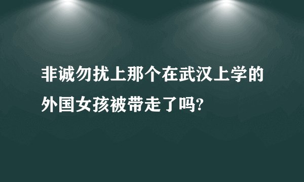 非诚勿扰上那个在武汉上学的外国女孩被带走了吗?