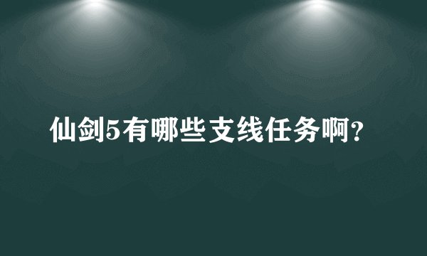 仙剑5有哪些支线任务啊？