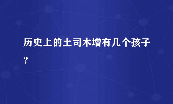 历史上的土司木增有几个孩子？