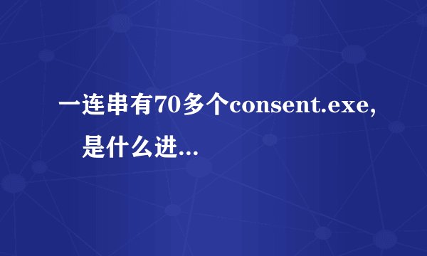 一连串有70多个consent.exe, 是什么进程?还结束不了!