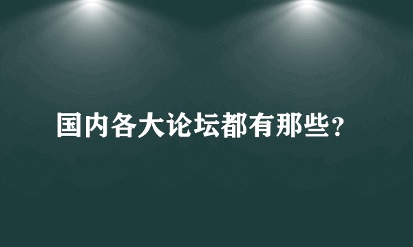 国内各大论坛都有那些？