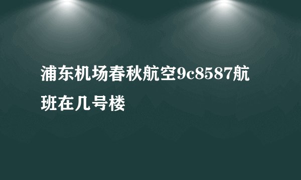 浦东机场春秋航空9c8587航班在几号楼