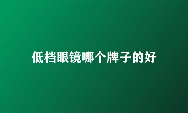 低档眼镜哪个牌子的好