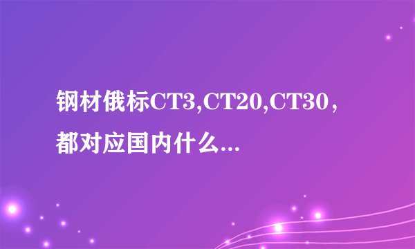 钢材俄标CT3,CT20,CT30，都对应国内什么材质呢？