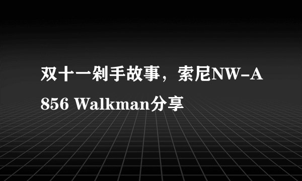双十一剁手故事，索尼NW-A856 Walkman分享