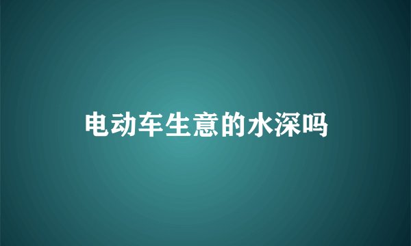 电动车生意的水深吗