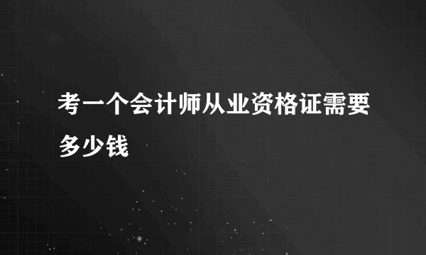 考一个会计师从业资格证需要多少钱