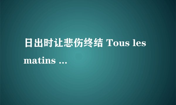 日出时让悲伤终结 Tous les matins du monde剧情介绍