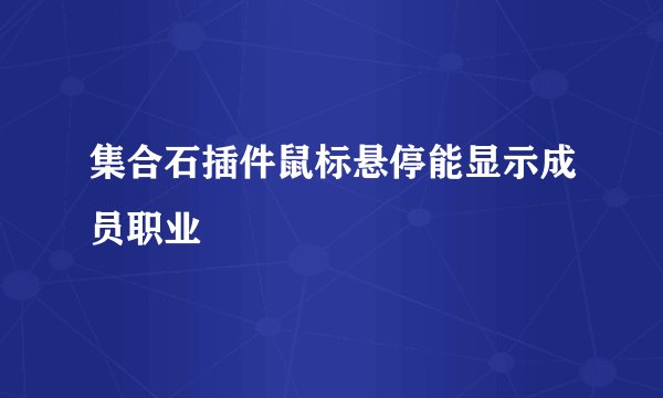 集合石插件鼠标悬停能显示成员职业