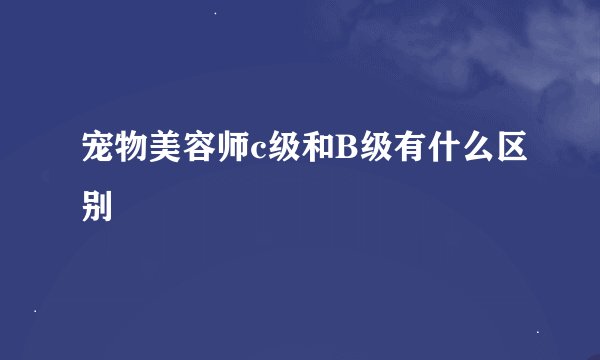 宠物美容师c级和B级有什么区别