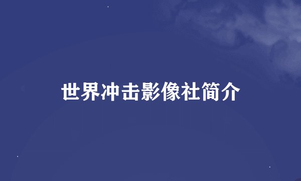 世界冲击影像社简介