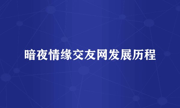 暗夜情缘交友网发展历程