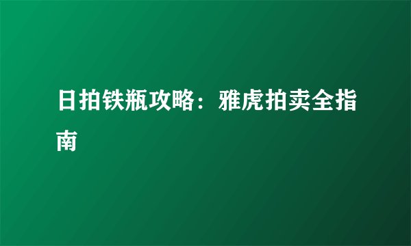 日拍铁瓶攻略：雅虎拍卖全指南