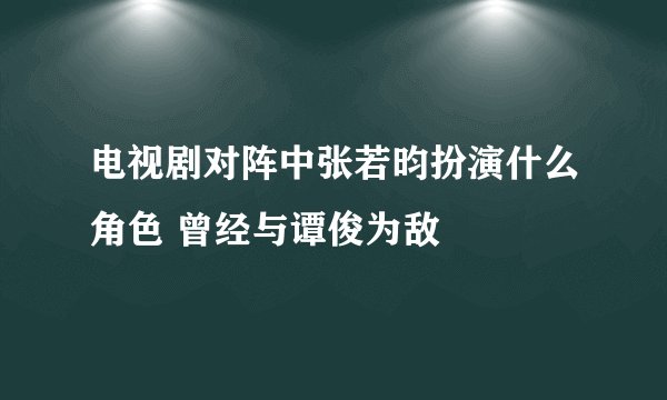 电视剧对阵中张若昀扮演什么角色 曾经与谭俊为敌