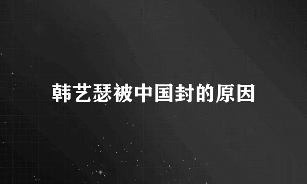韩艺瑟被中国封的原因