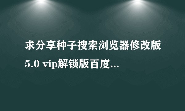 求分享种子搜索浏览器修改版5.0 vip解锁版百度网盘资源链接