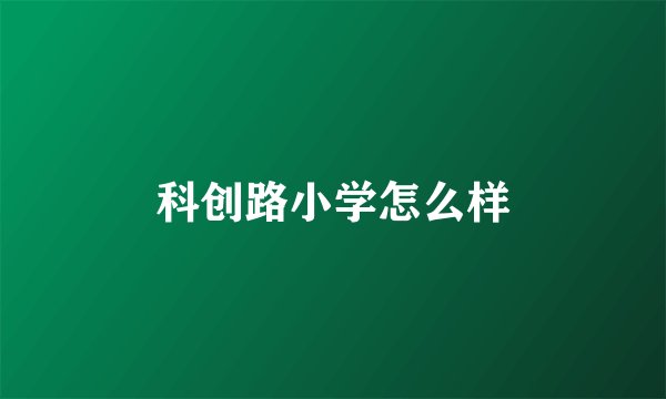 科创路小学怎么样
