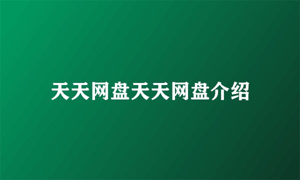 天天网盘天天网盘介绍