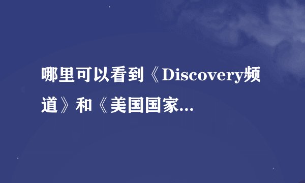 哪里可以看到《Discovery频道》和《美国国家地理频道》？