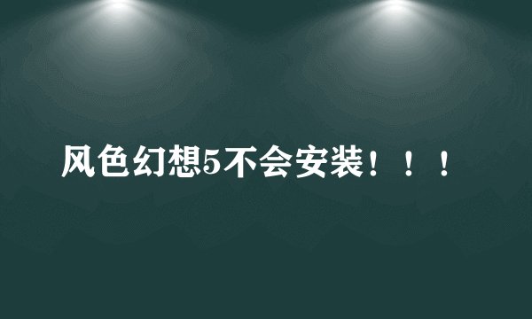 风色幻想5不会安装！！！
