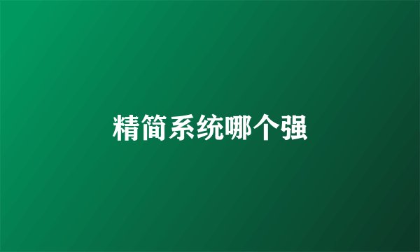 精简系统哪个强