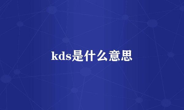 kds是什么意思