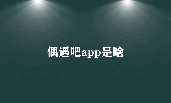 偶遇吧app是啥
