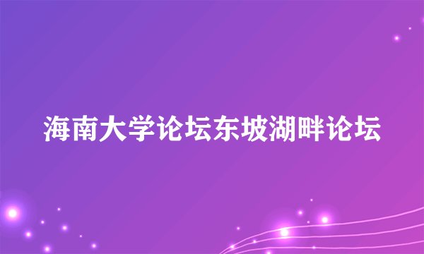 海南大学论坛东坡湖畔论坛