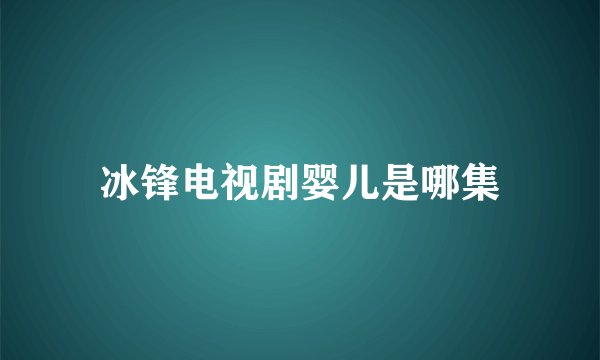冰锋电视剧婴儿是哪集