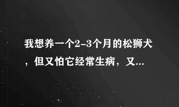 我想养一个2-3个月的松狮犬,但又怕它经常生病,又不好养,应该注意些什么?或在选狗时注意些什么?