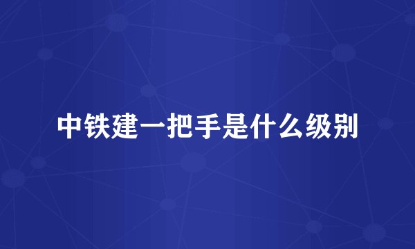 中铁建一把手是什么级别