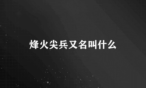 烽火尖兵又名叫什么