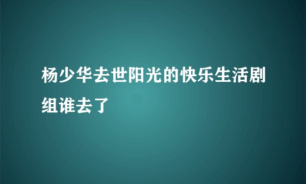 杨少华去世阳光的快乐生活剧组谁去了