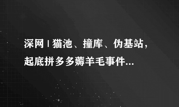 深网 | 猫池、撞库、伪基站，起底拼多多薅羊毛事件背后的千亿黑产网络