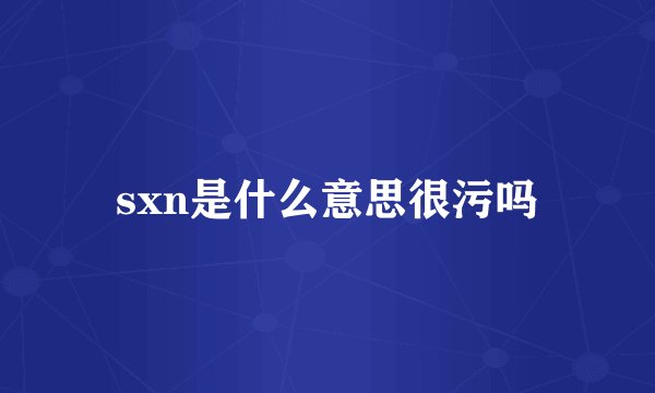 sxn是什么意思很污吗