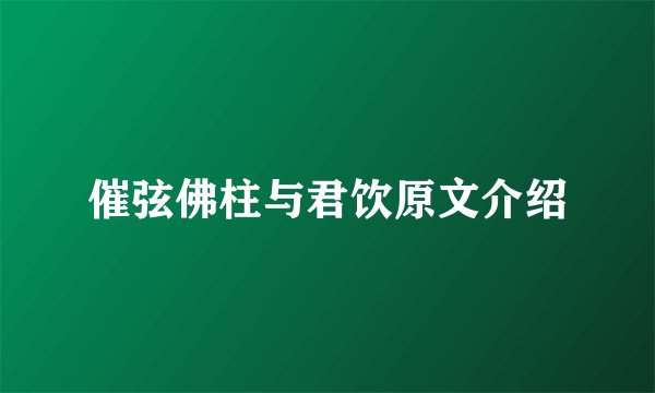 催弦佛柱与君饮原文介绍