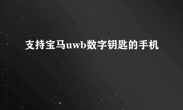 支持宝马uwb数字钥匙的手机