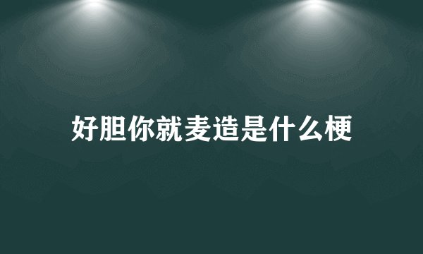 好胆你就麦造是什么梗