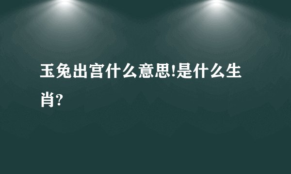 玉兔出宫什么意思!是什么生肖?