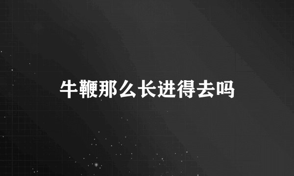 牛鞭那么长进得去吗