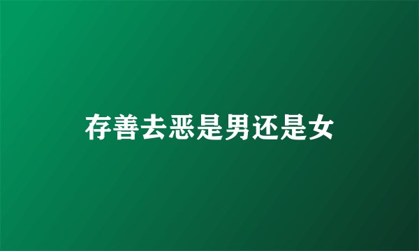 存善去恶是男还是女