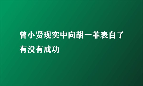 曾小贤现实中向胡一菲表白了有没有成功