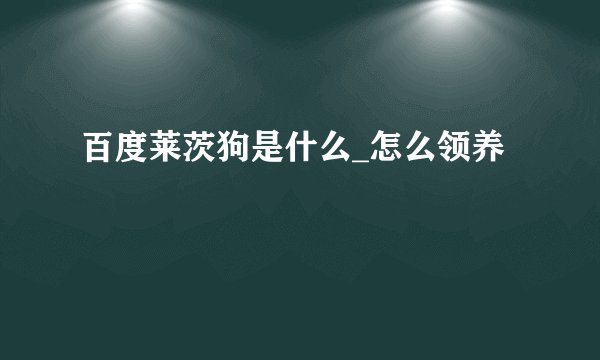 百度莱茨狗是什么_怎么领养